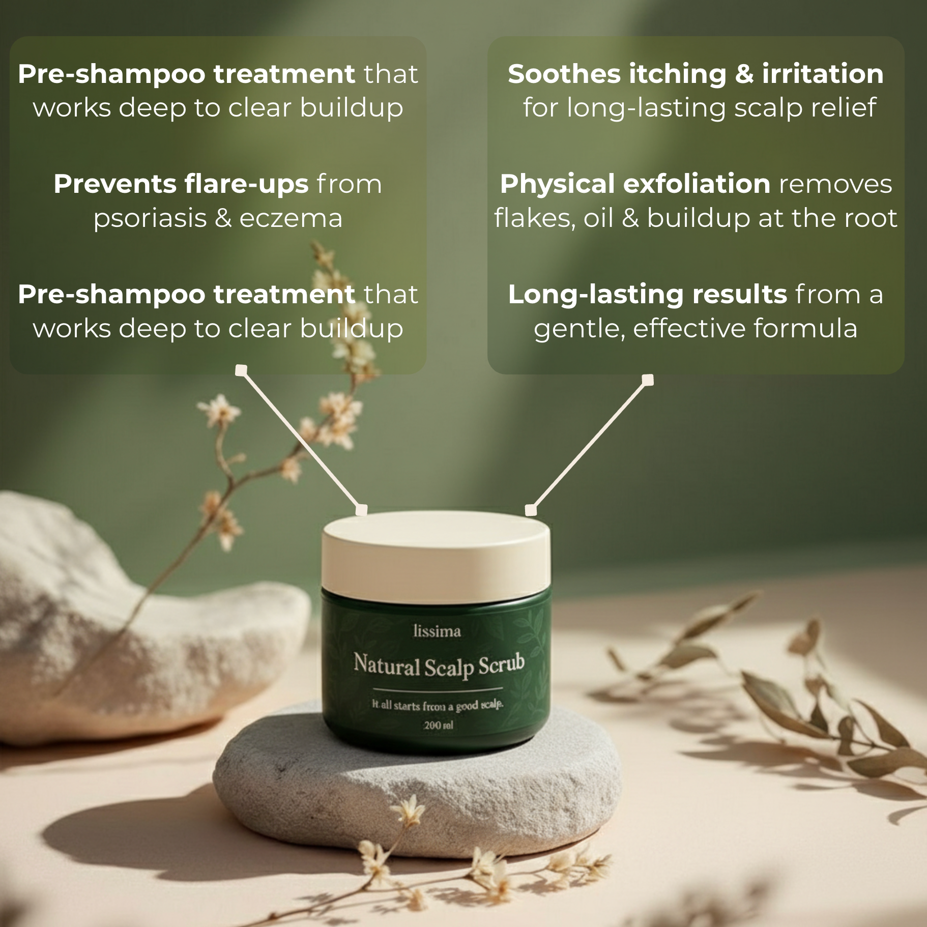 LISSIMA Natürliches Kopfhautpeeling – bei schuppiger, juckender und gereizter Kopfhaut