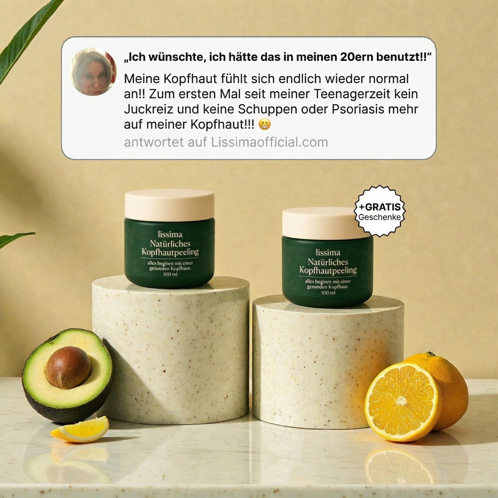 LISSIMA Natürliches Kopfhautpeeling – bei schuppiger, juckender und gereizter Kopfhaut