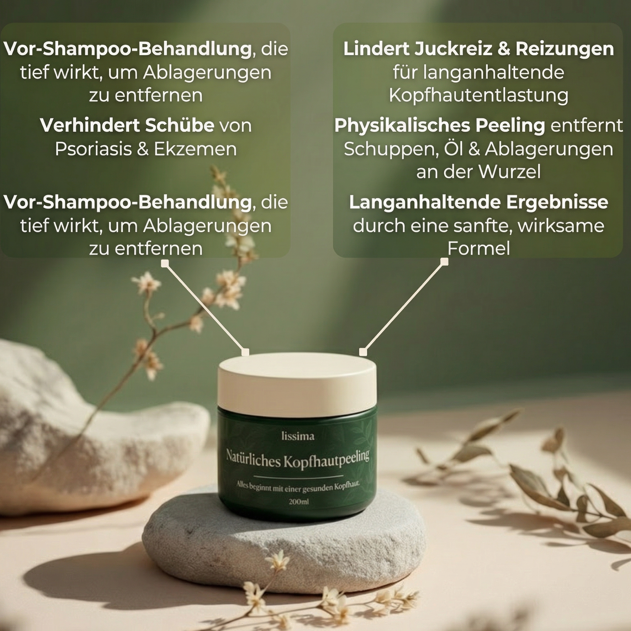 LISSIMA Natürliches Kopfhautpeeling – bei schuppiger, juckender und gereizter Kopfhaut